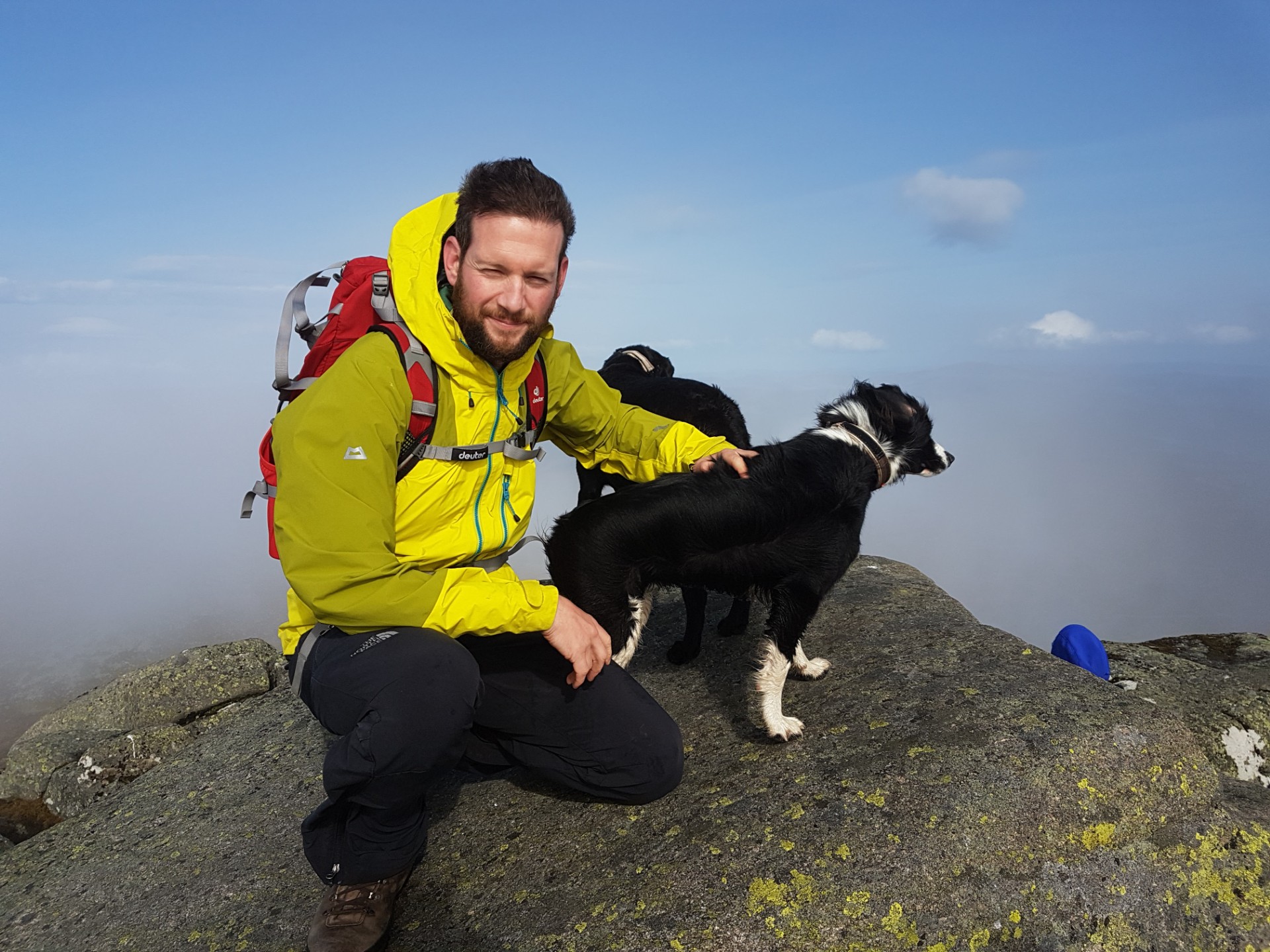  Graham at the summit of Lochnagar in 2017 with his dog Corrie 